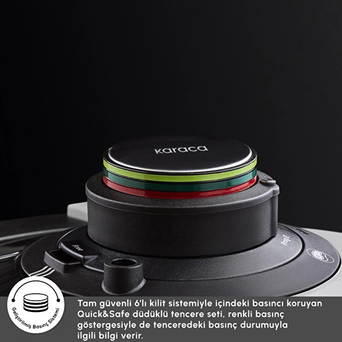 Karaca Quick and Safe İndüksiyon Tabanlı Düdüklü Tencere Seti 6+8 Lt