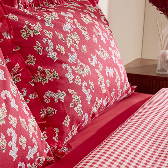 Karaca Home Carlo %100 Pamuk Çift Kişilik Nevresim Takımı Kırmızı