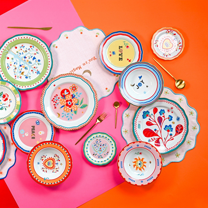 Baci Milano Mamma Mia Yaprak Desenli Yemek Tabağı 28 cm