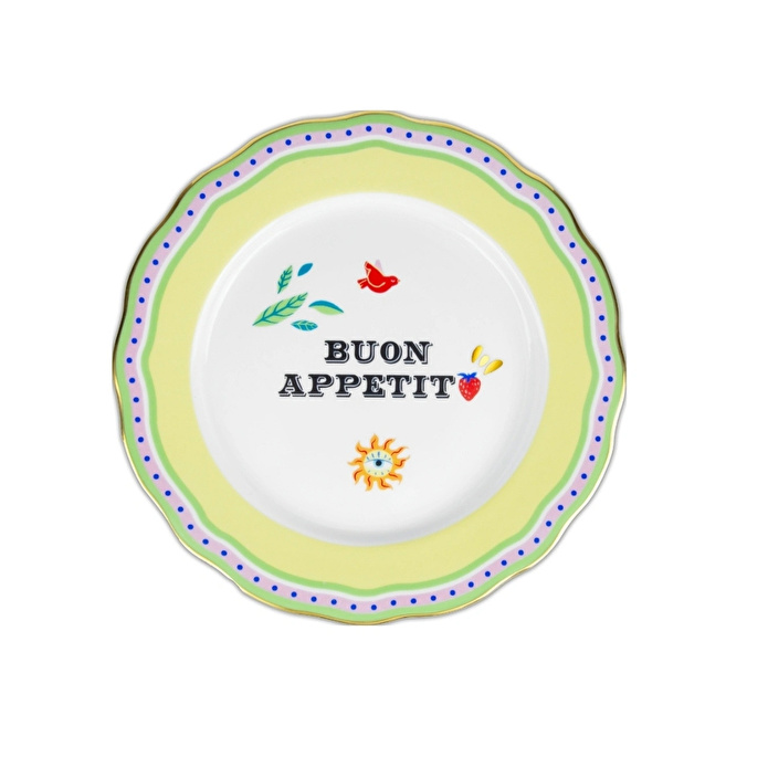 Baci Milano Mamma Mia Buon Appetit Yazılı Servis Tabağı 28 cm