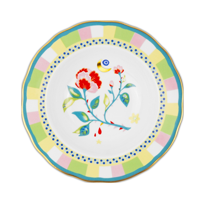 Baci Milano Mamma Mia Karanfil Desenli Pasta Tabağı 22 cm