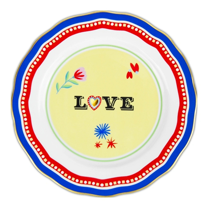 Baci Milano Mamma Mia Love Yazılı Tabak 22 cm