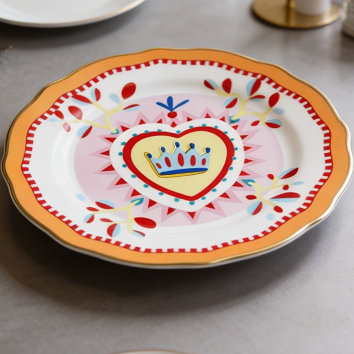 Baci Milano Mamma Mia Kalp Desenli Pasta Tabağı 16 cm