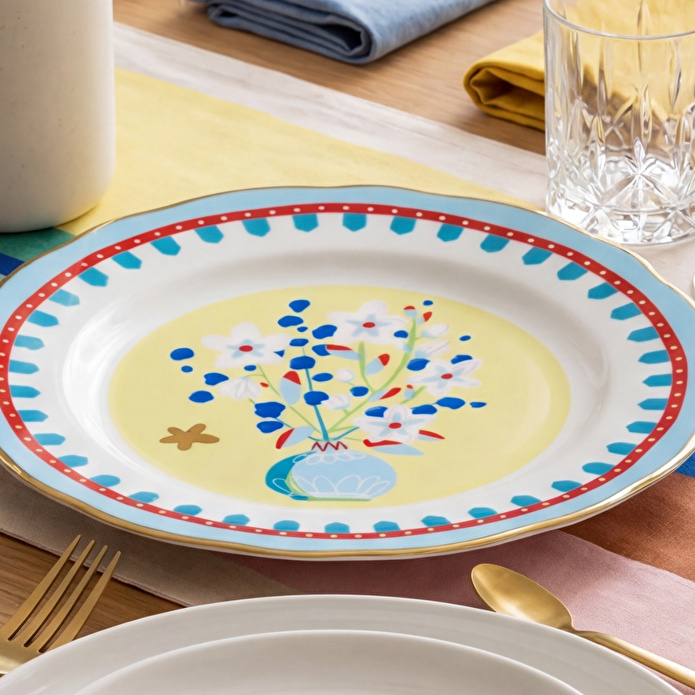 Baci Milano Mamma Mia Vazo Desenli Pasta Tabağı 16 cm