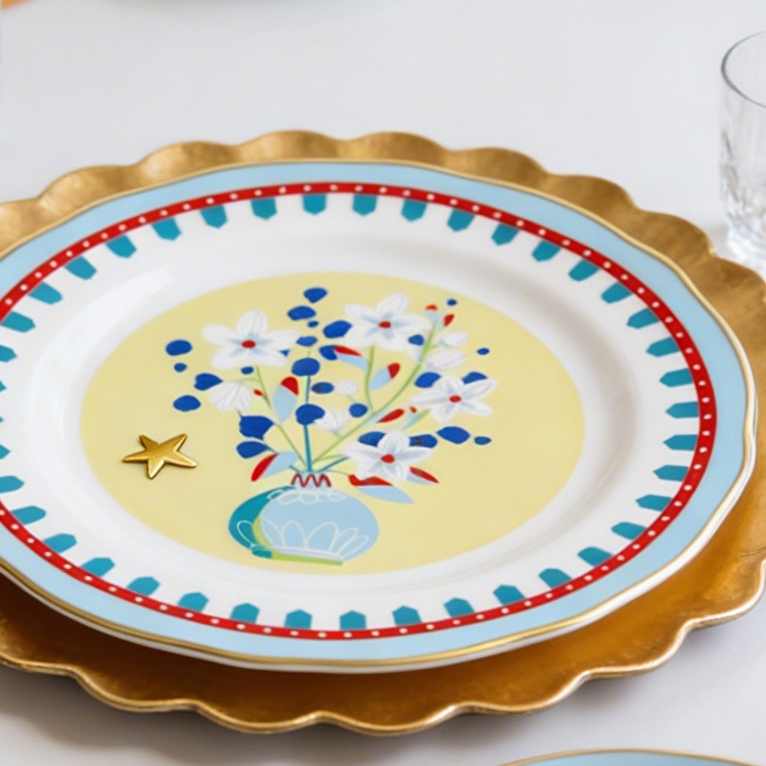 Baci Milano Mamma Mia Vazo Desenli Pasta Tabağı 16 cm