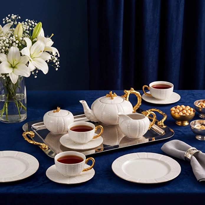 Weimar Royal Pumpkin 21 Parça Pasta Takımı Beyaz