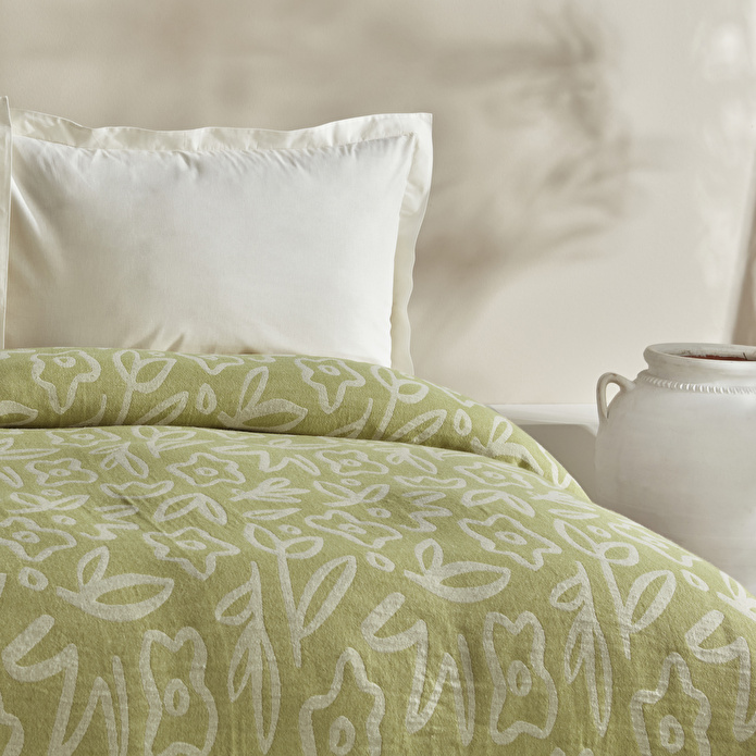 Karaca Home Bouquet Çİft Kişilik Müslin Pike Yeşil