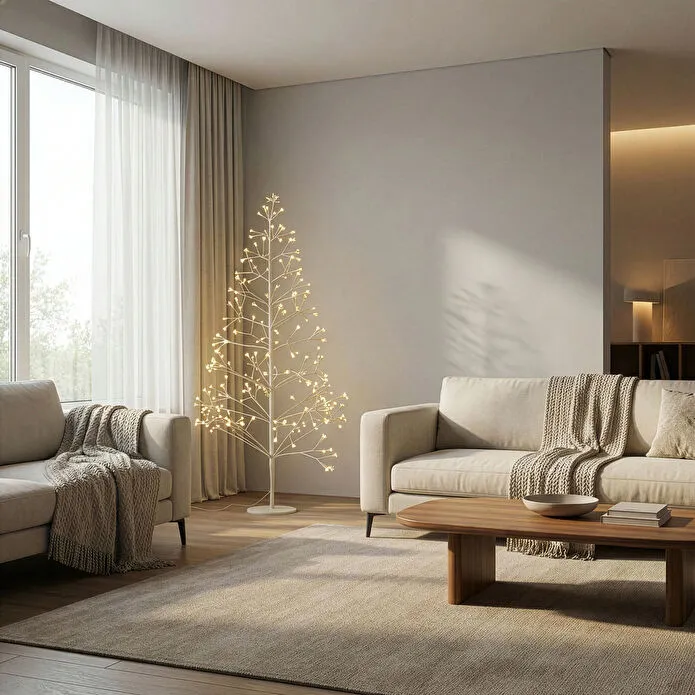 Karaca Home Glance Dekoratif Ledli Yılbaşı Ağacı Beyaz 180 cm