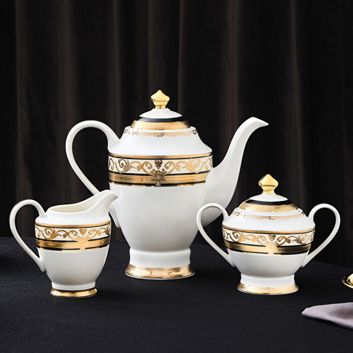 Weimar Carla Of Bavaria 15 Parça Çay Seti Siyah