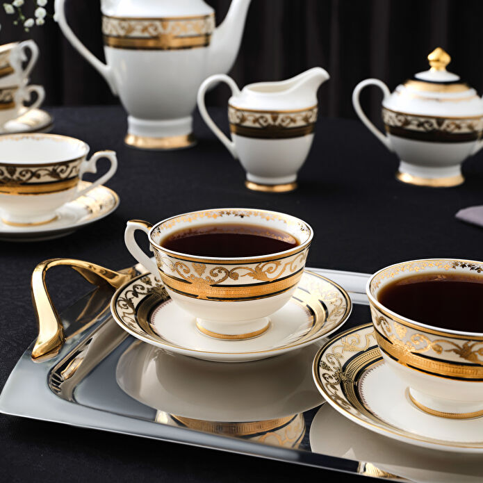 Weimar Carla Of Bavaria 15 Parça Çay Seti Siyah