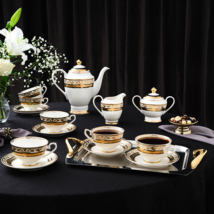 Weimar Carla Of Bavaria 15 Parça Çay Seti Siyah