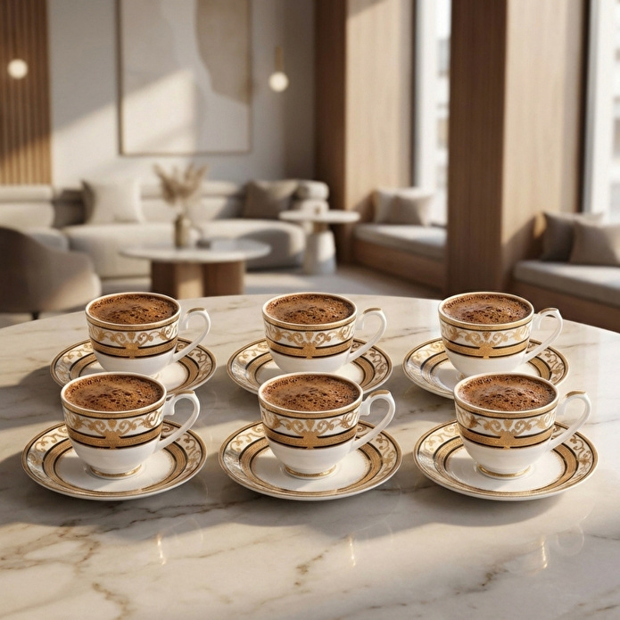 Weimar Carla Of Bavaria 6 Kişilik 12 Parça Kahve Seti Siyah