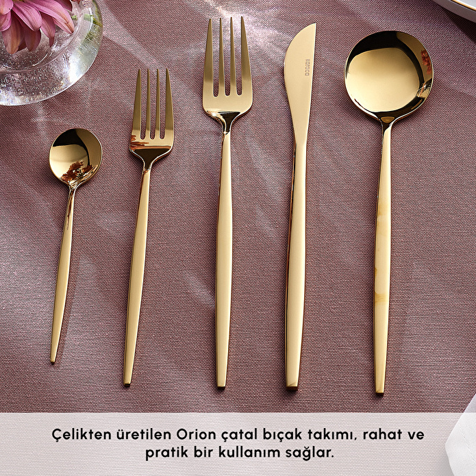 Karaca Orion Gold 6 Kişilik 30 Parça Çatal Kaşık Bıçak Takımı