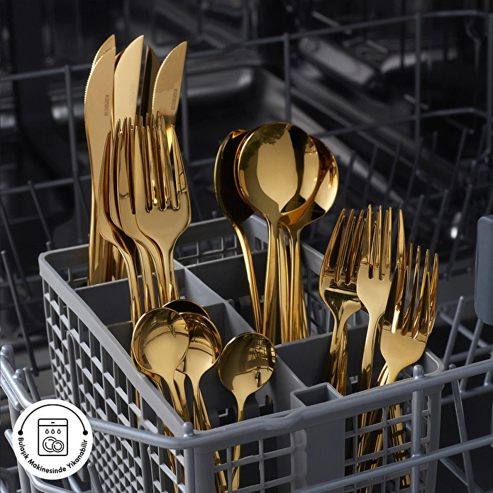 Karaca Orion Gold 6 Kişilik 30 Parça Çatal Kaşık Bıçak Takımı