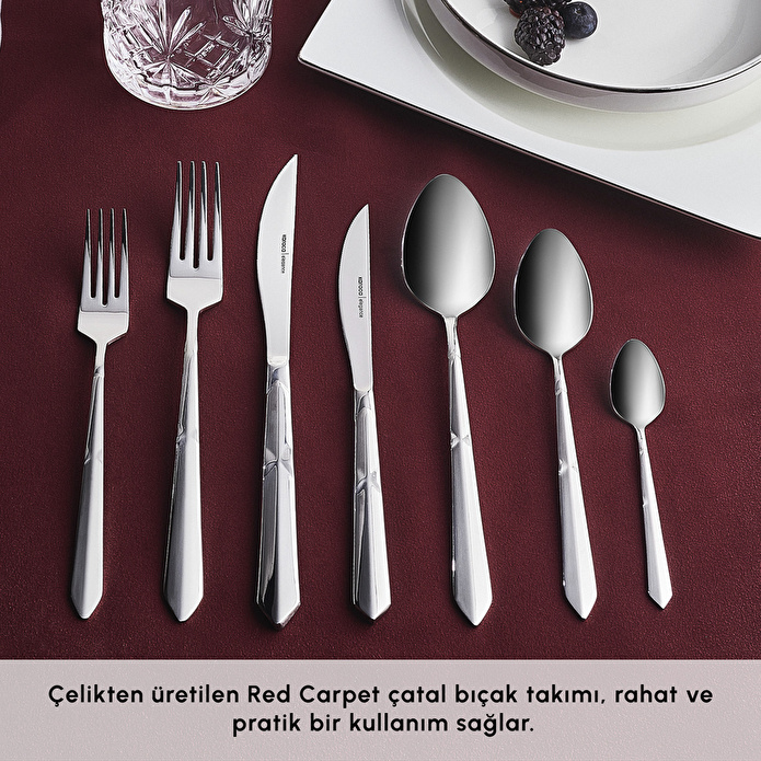 Karaca Red Carpet Collection Elegance New Diamond Platin 12 Kişilik 84 Parça Çatal Kaşık Bıçak Takımı