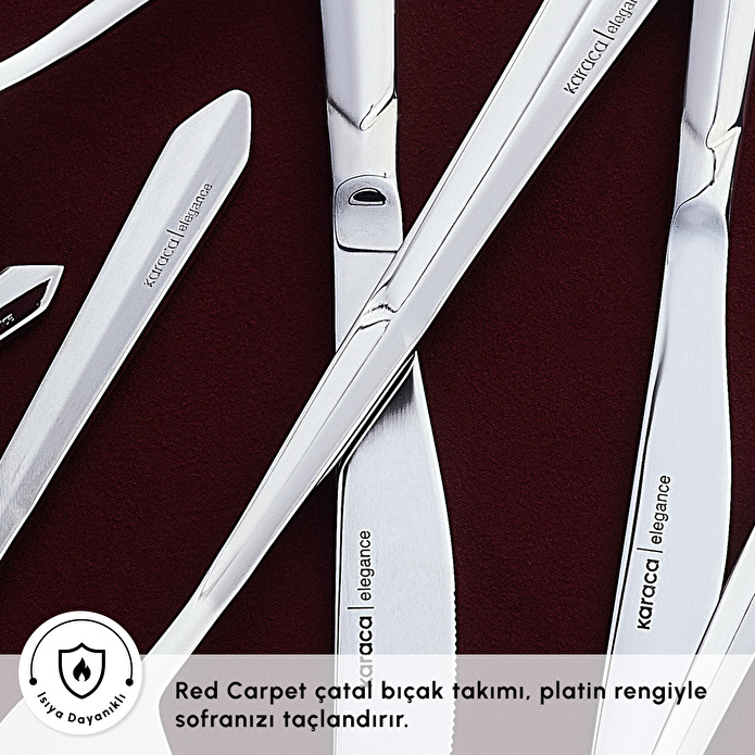 Karaca Red Carpet Collection Elegance New Diamond Platin 12 Kişilik 84 Parça Çatal Kaşık Bıçak Takımı
