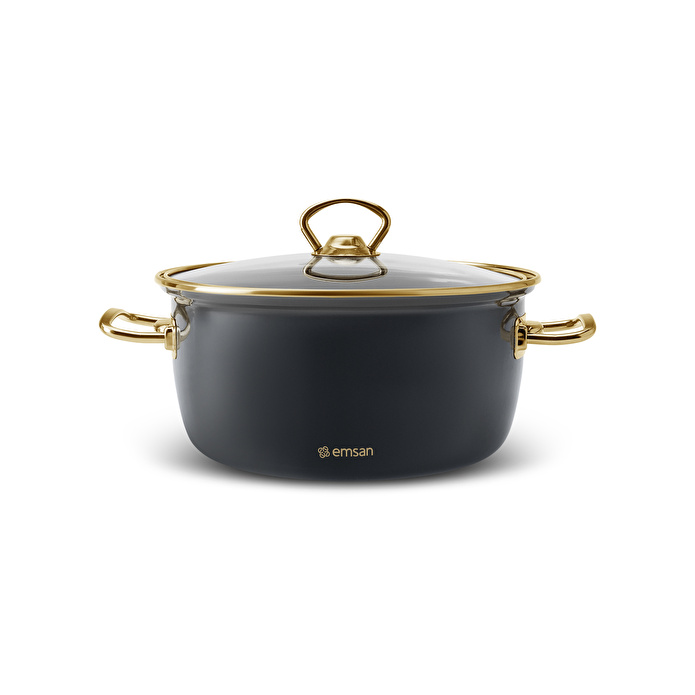 Emsan Nostalji Emaye Kızartma Tenceresi Antrasit