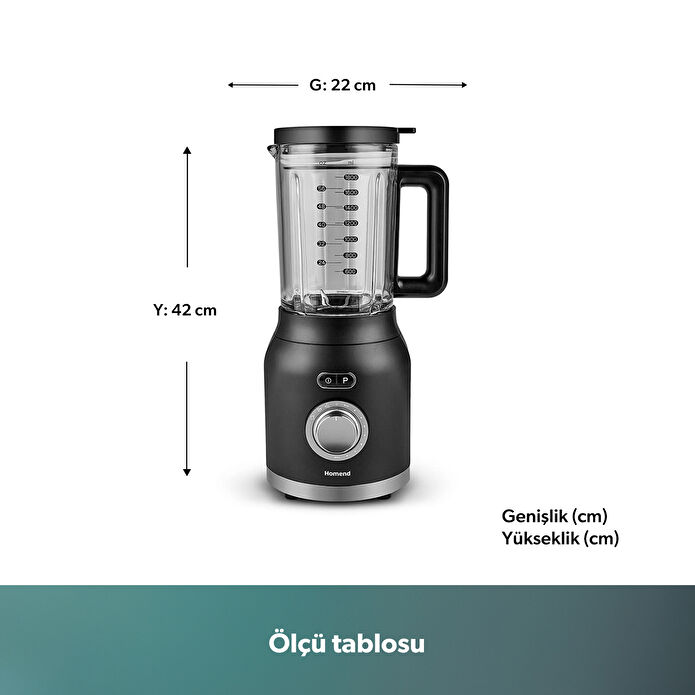 Homend Artfood 4925h Profesyonel Blender Siyah 1200W