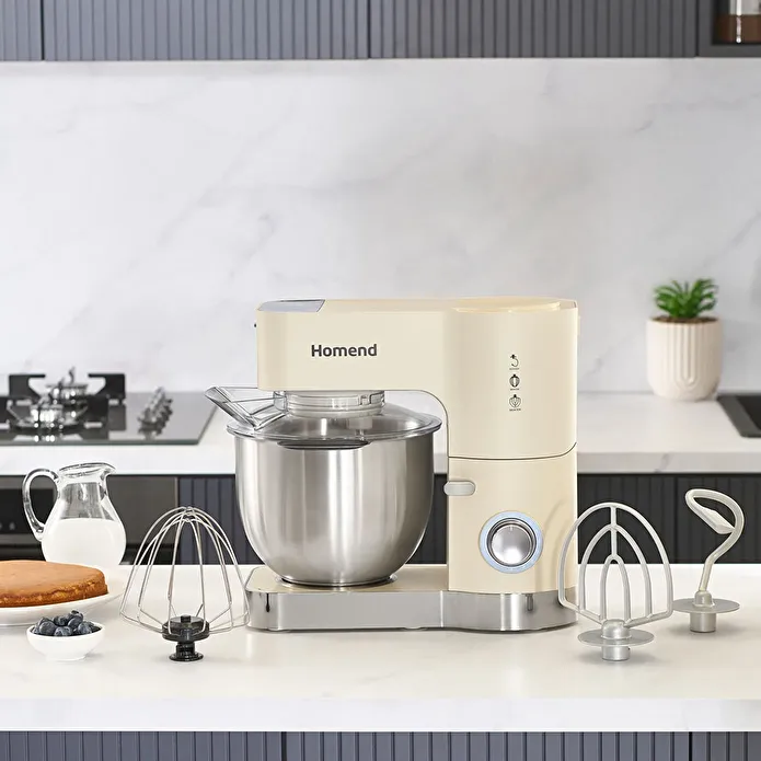 Homend Artfood 3025h Hamur Yoğurma Makinesi Krem 1200W 5,5L
