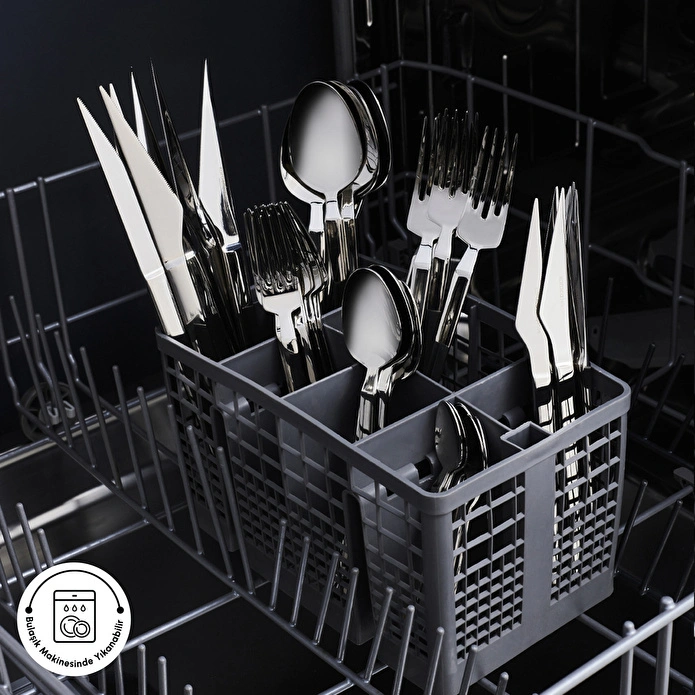 Karaca Elegance Glacial Platin 12 Kişilik 84 Parça Çatal Kaşık Bıçak Takımı