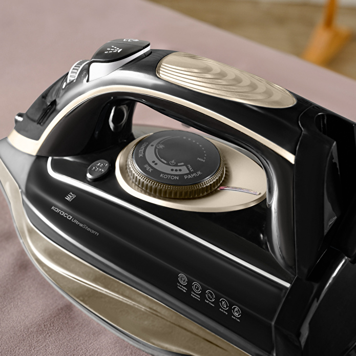 Karaca Vantuz Ultrasteam Buharlı Ütü Black Gold