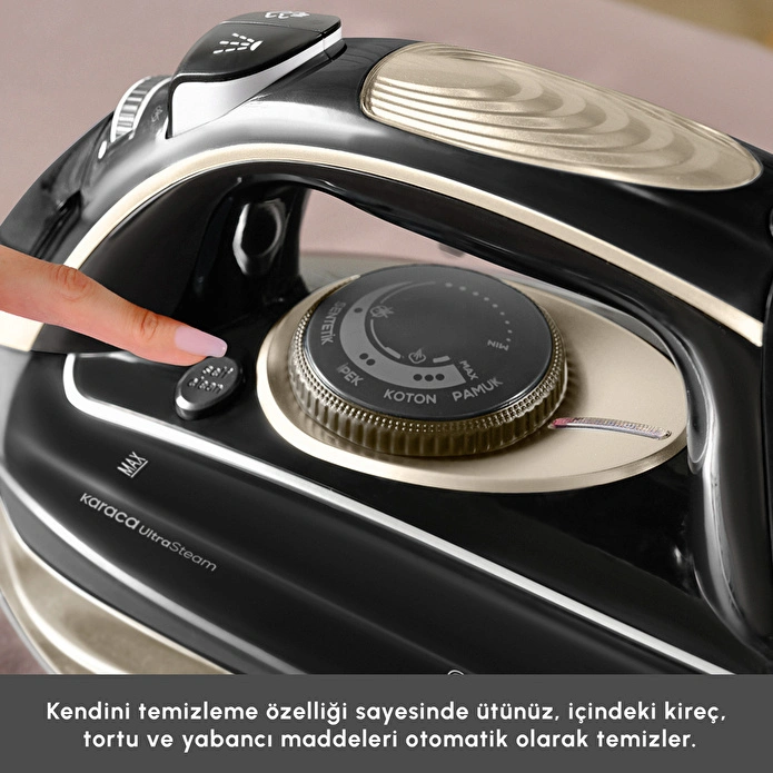 Karaca Vantuz Ultrasteam Buharlı Ütü Black Gold