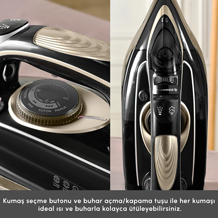 Karaca Vantuz Ultrasteam Buharlı Ütü Black Gold
