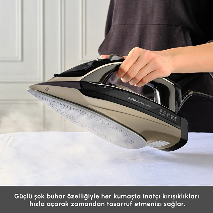 Karaca Vantuz Ultrasteam Buharlı Ütü Black Gold