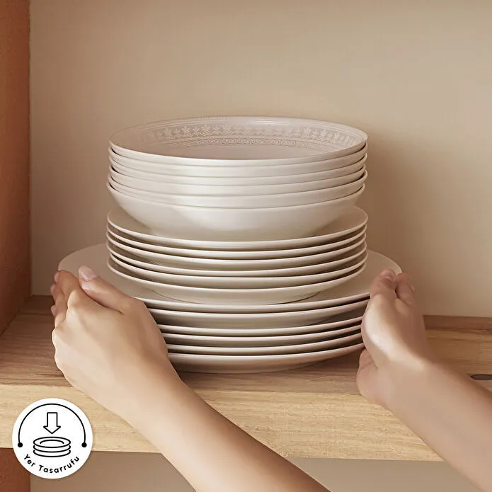 Karaca Forever Bone Artiste 53 Parça 12 Kişilik Yemek Takımı