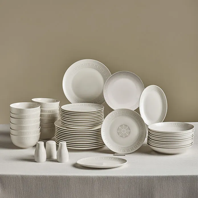 Karaca Forever Bone Artiste 53 Parça 12 Kişilik Yemek Takımı