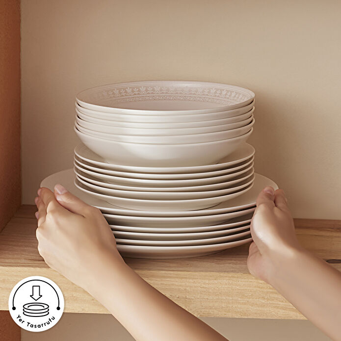 Karaca Forever Bone Artiste 53 Parça 12 Kişilik Yemek Takımı 