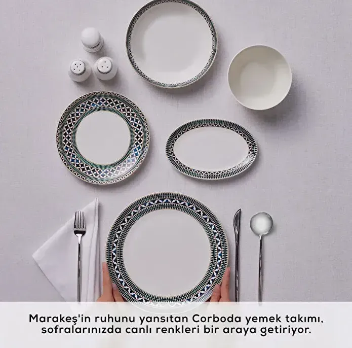 Karaca Forever Bone Cordoba 53 Parça 12 Kişilik Yemek Takımı