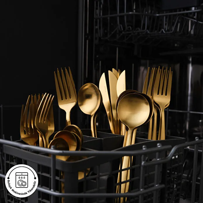 Karaca Orion Mat Gold 12 Kişilik 60 Parça Çatal Kaşık Bıçak Takımı