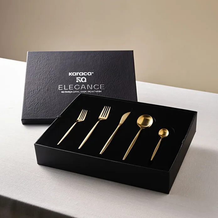 Karaca Orion Mat Gold 12 Kişilik 60 Parça Çatal Kaşık Bıçak Takımı