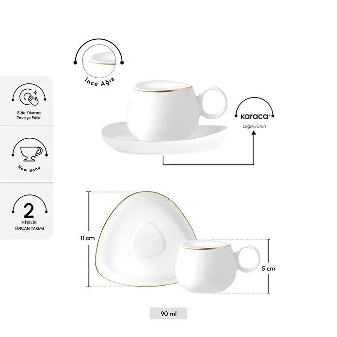 Karaca Streamline Tribe 2 Kişilik Kahve Fincanı 90 ml