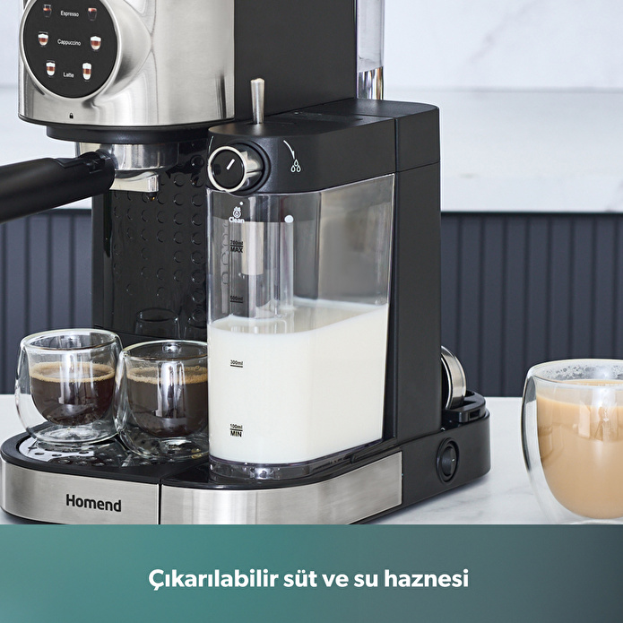 Homend Coffeebreak 5015H Süt Köpürtücülü Otomatik Espresso Makinesi 700 ml 1470W