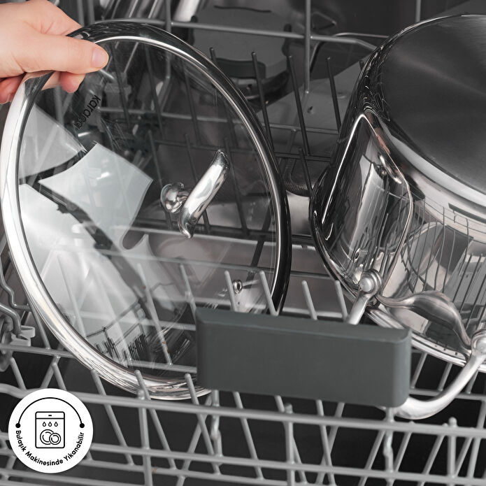 Karaca Plasma Steel 3Ply İndüksiyon Tabanlı Çelik Pilav/Karnıyarık Tencere 26 Cm