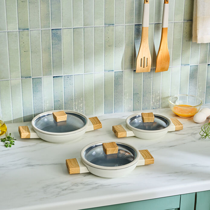 Karaca x Refika Swiss Crystal Creamy Wood 6 Parça Sahan Seti