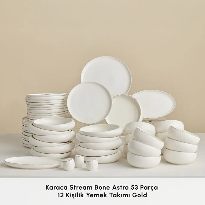 Karaca Stream Bone Astro 53 Parça 12 Kişilik Yemek Takımı Gold
