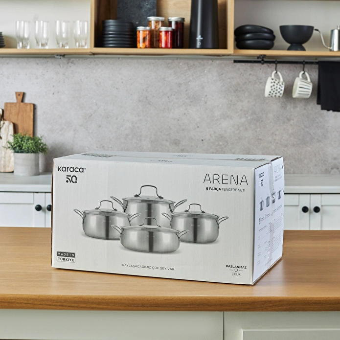 Karaca Arena 8 Parça Çelik Tencere Seti