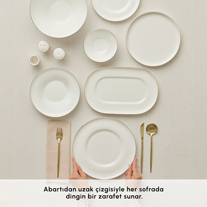 Karaca Fine Bone Zenith 55 Parça 12 Kişilik Yemek Takımı Gold