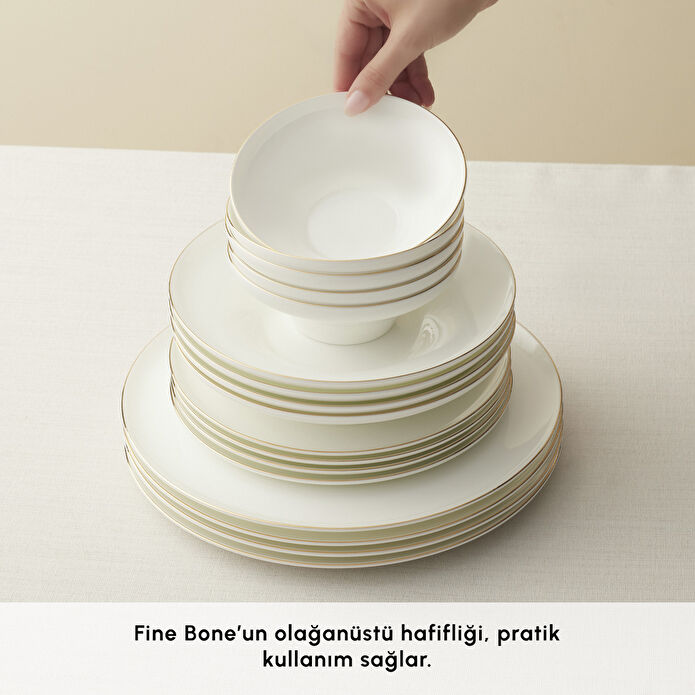 Karaca Fine Bone Zenith 55 Parça 12 Kişilik Yemek Takımı Gold