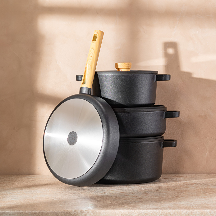 Emsan Signature Alüminyum Döküm 7 Parça Tencere Seti Siyah