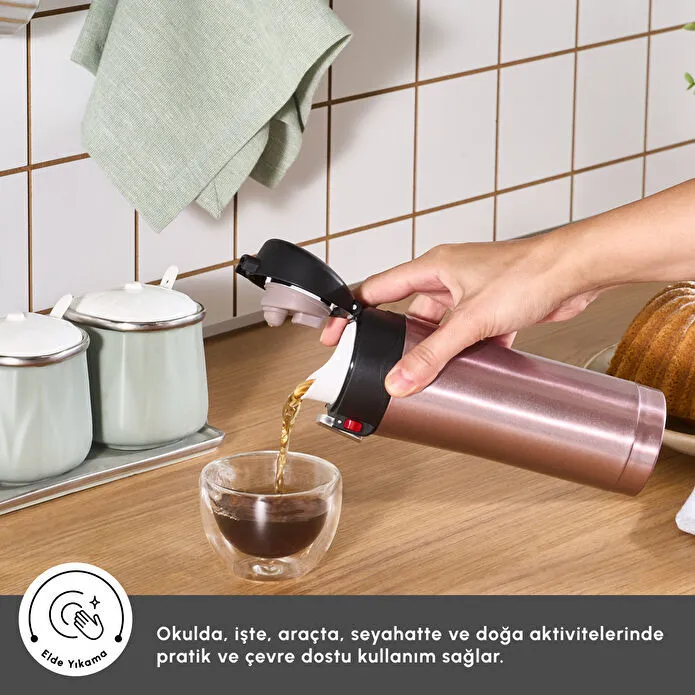 Karaca Pluton Çelik Sızdırmaz Termos Rose Gold 350 ml