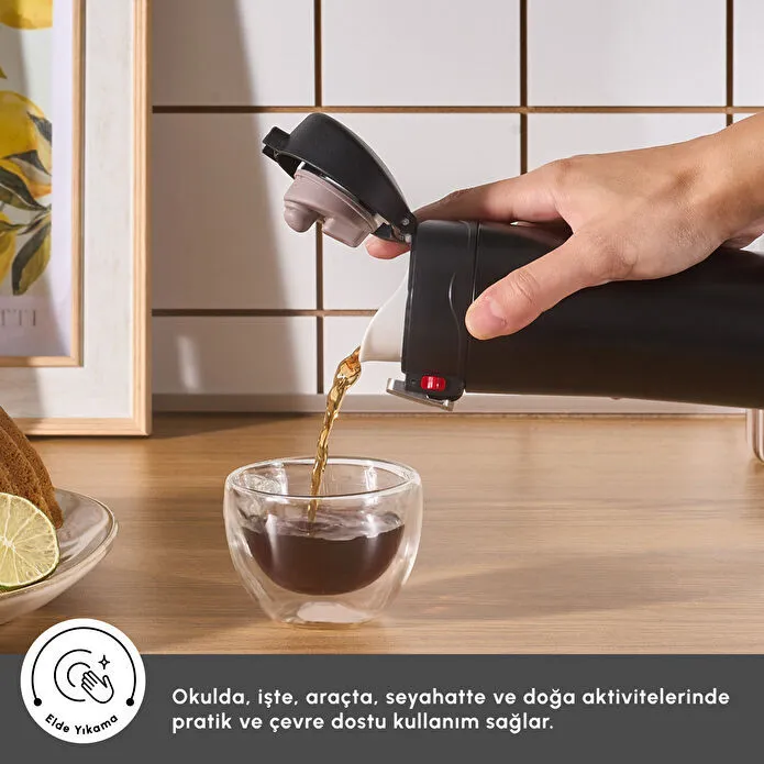 Karaca Pluton Çelik Sızdırmaz Termos Siyah 350 ml