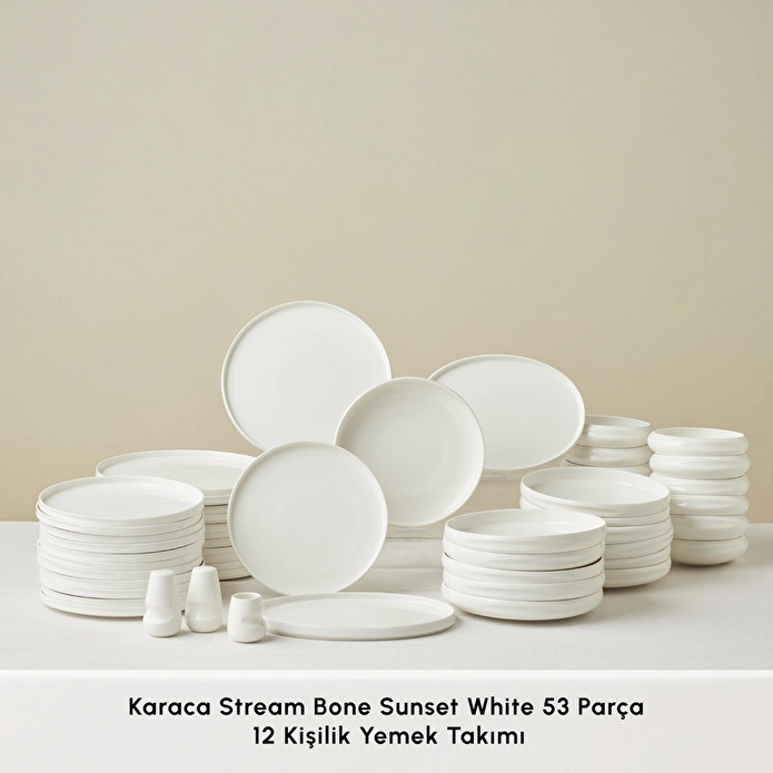 Karaca Stream Bone Sunset White 53 Parça 12 Kişlik Yemek Takımı