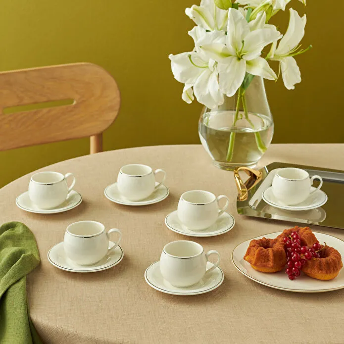 Karaca Adile 6 Kişilik Double kahve Fincan Takımı 130 ml