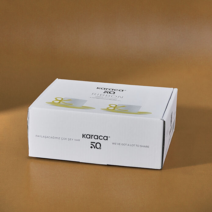 Karaca Ribbon 2 Kişilik Kahve Fincanı 110 ml Sarı