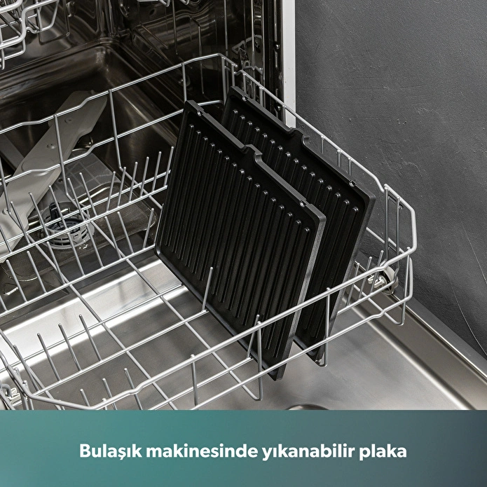 Homend Grilliant 1366H Inox Gövdeli Çıkarılabilir Döküm Plakalı Tost ve Izgara Makinesi
