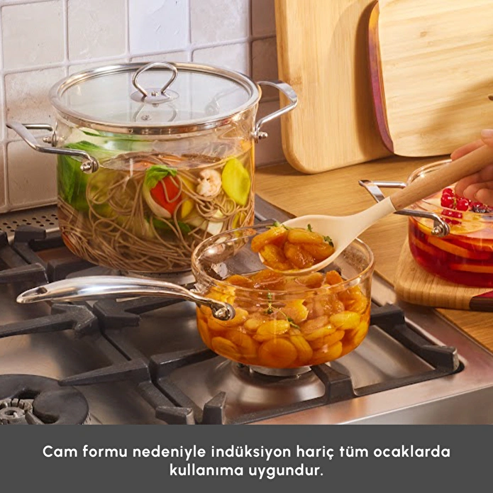 Karaca Amore 7 Parça Borosilikat Cam Tencere Seti